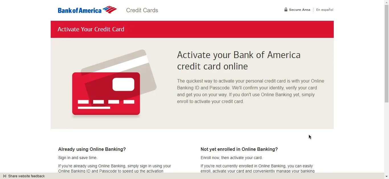 How to Activate Your Bank of America Credit Card Online