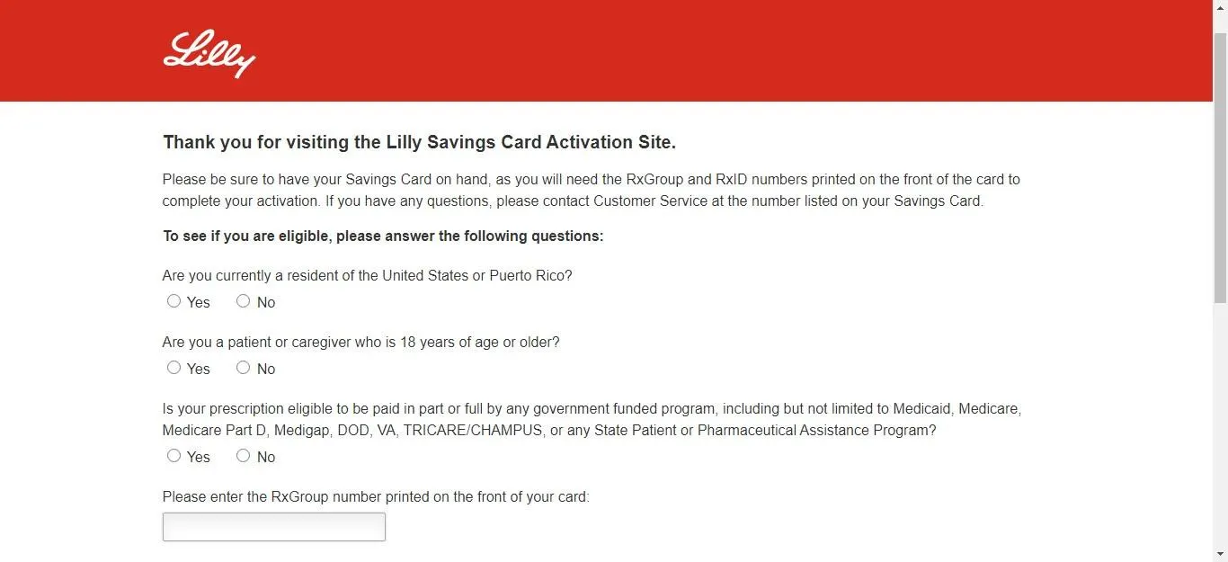 How to Activate your Lilly Savings Card Online