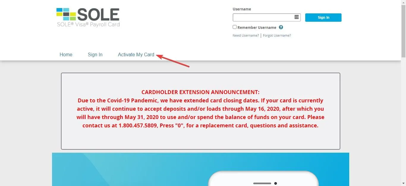 How to Activate Sole Visa Card